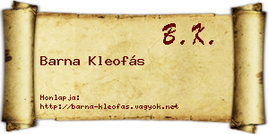 Barna Kleofás névjegykártya