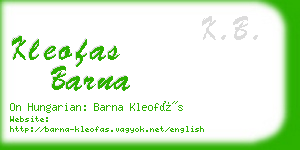 kleofas barna business card